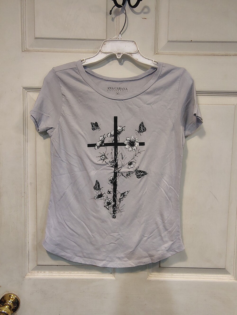 Ana Cabana Women's Size M Grey Graphic Tshirt